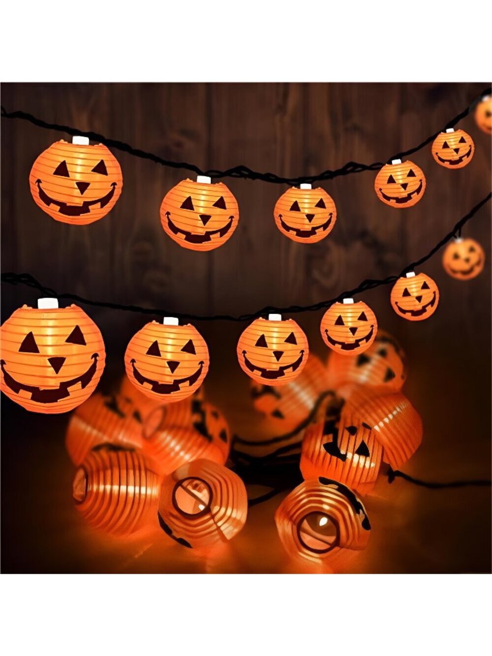 Halloween Pumpkin String Lights, 8.5Ft Jack O Lanterns with 10 Pumpkin Lights